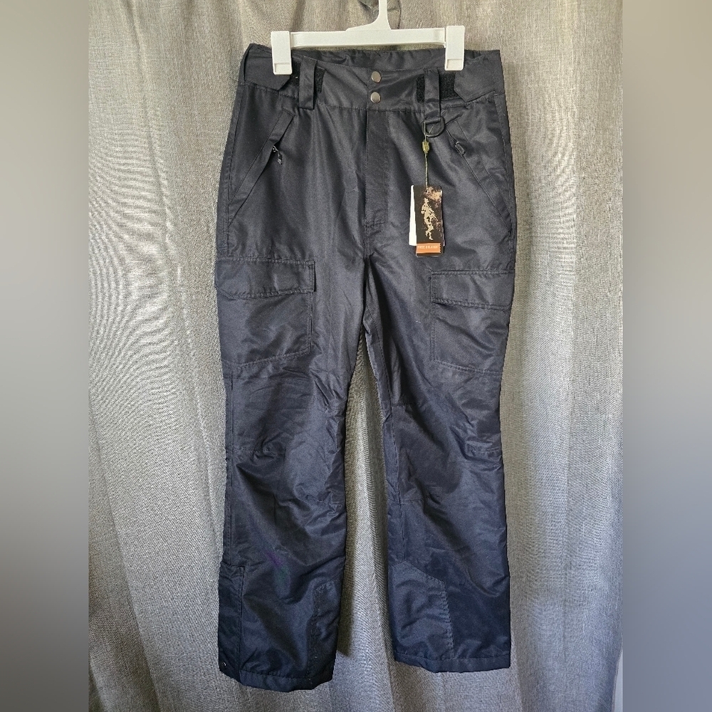 Free Soldier Black Insulated Cargo Snow Pants Womens M (8-10) 30" Inseam
